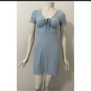 ✨ Vintage Pale Blue Short Sleeve Mini Dress - Size Small (BP) ✨